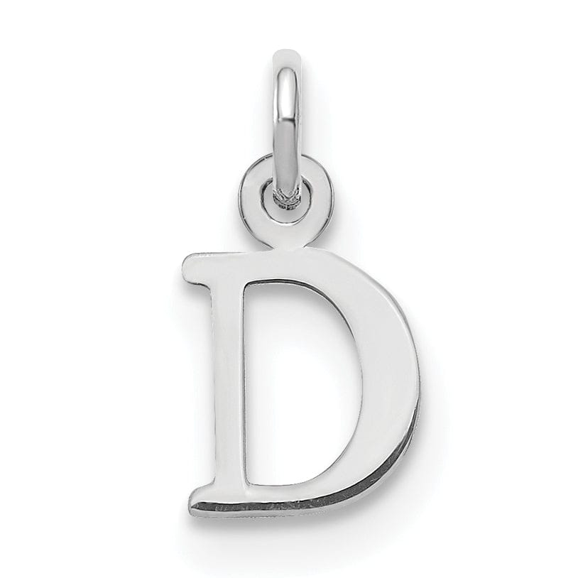 14k White Gold Cut-Out Letter D Initial Design Charm Pendant
