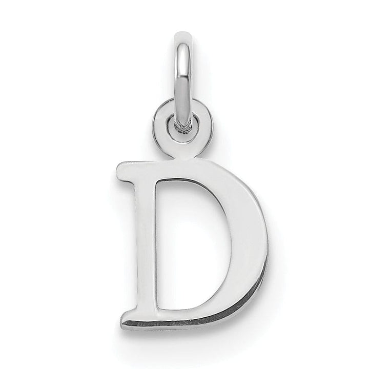 14k White Gold Cut-Out Letter D Initial Design Charm Pendant
