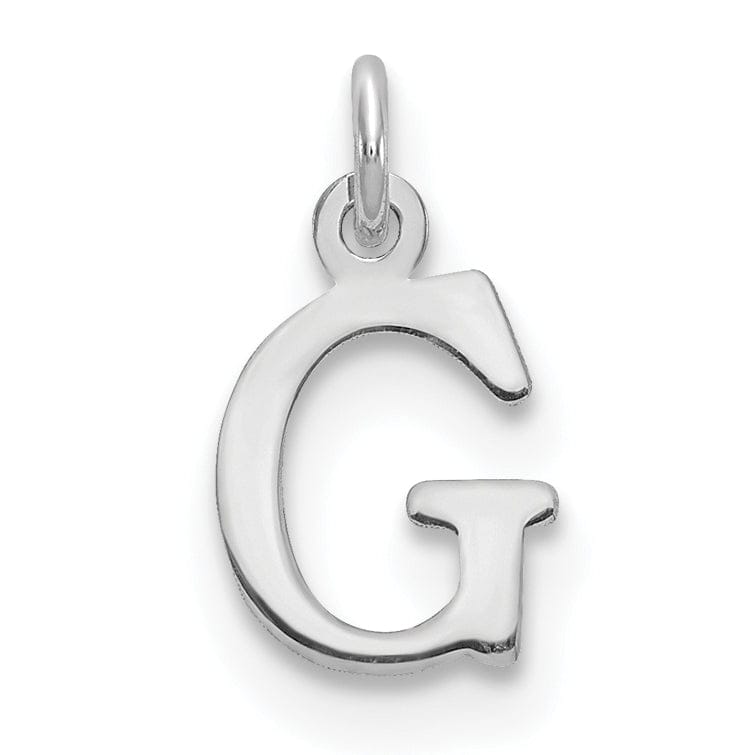 14k White Gold Cut-Out Letter G Initial Design Charm Pendant