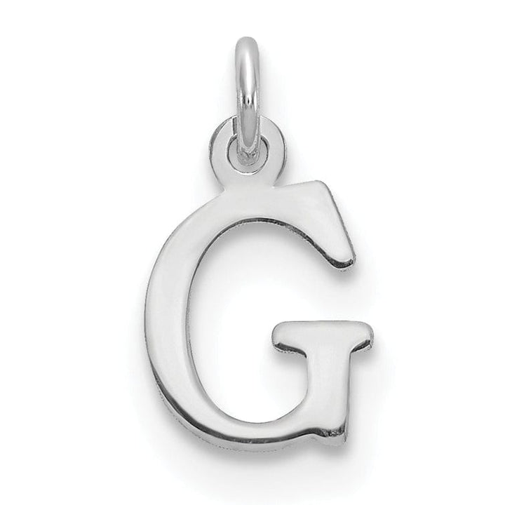 14k White Gold Cut-Out Letter G Initial Design Charm Pendant
