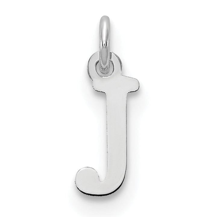 14k White Gold Cut-Out Letter J Initial Design Charm Pendant