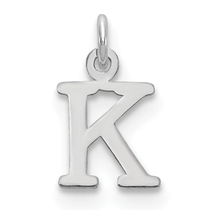 14k White Gold Cut-Out Letter K Initial Design Charm Pendant