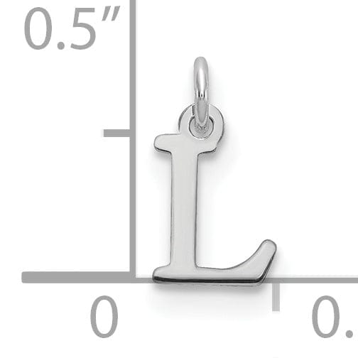 14k White Gold Cut-Out Letter L Initial Design Charm Pendant