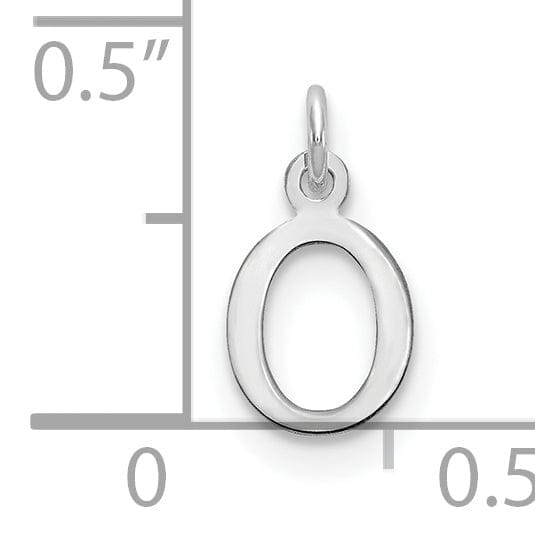 14k White Gold Cut-Out Letter O Initial Design Charm Pendant