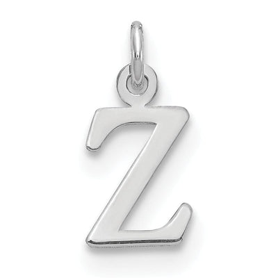 14k White Gold Letter Z Initial Design Charm Pendant
