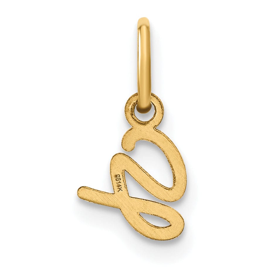 14K Yellow Gold Small Size Upper Case Script Letter G Initial Pendant