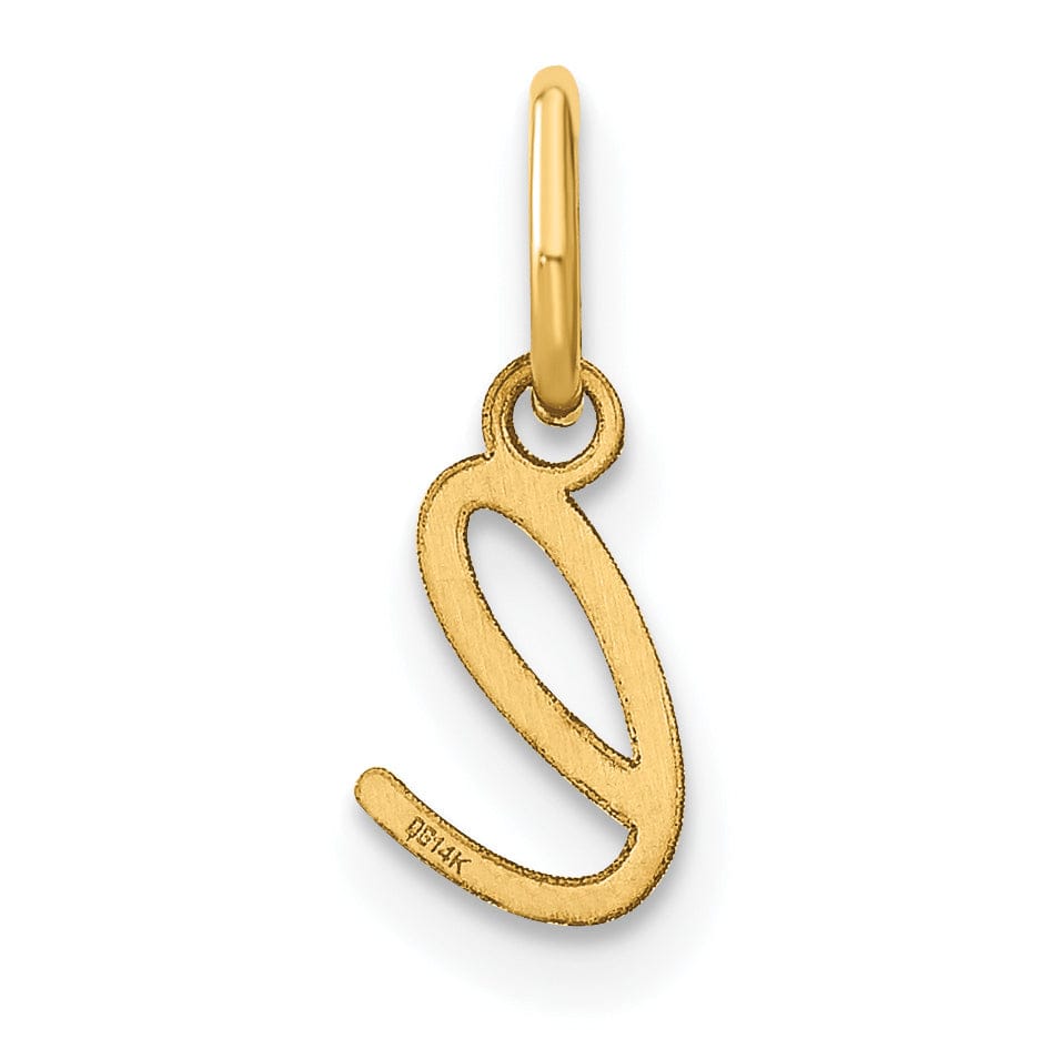 14K Yellow Gold Polished Finish Small Size Women's Lower Case Script Letter L Initial Design Charm Pendant