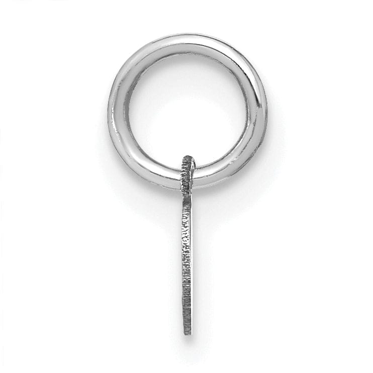 14K White Gold Small Size Lower Case Script Letter E Initial Pendant