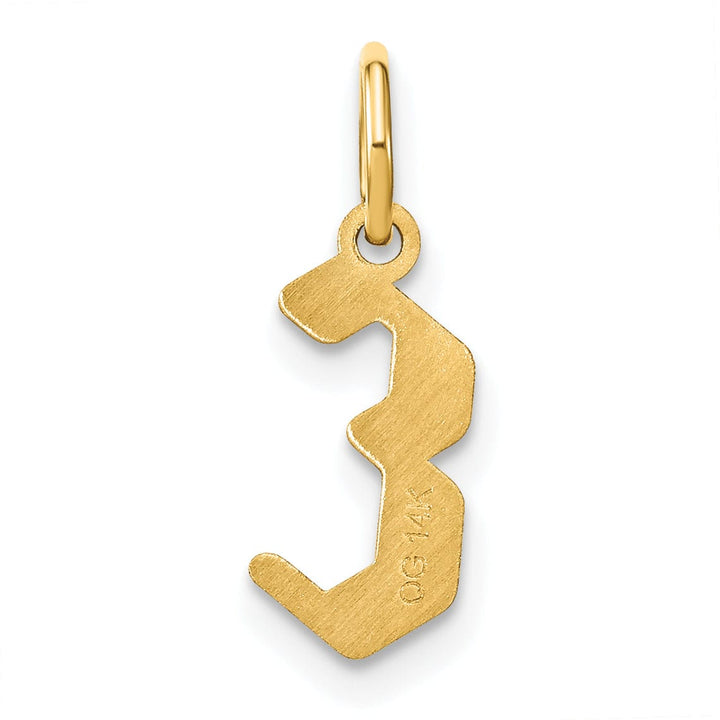 14K Yellow Gold Upper Case Letter E Initial Charm Pendant