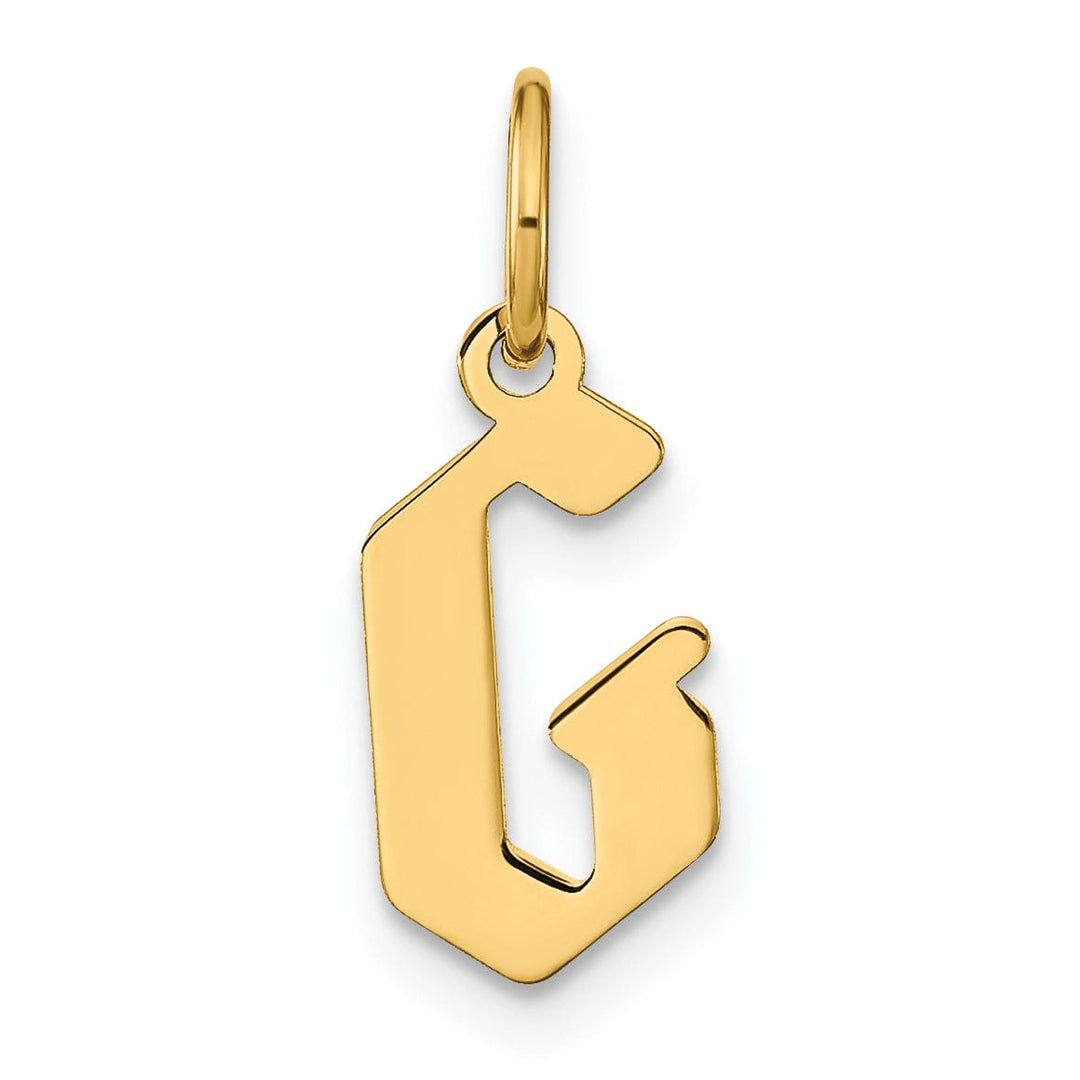 14K Yellow Gold Upper Case Letter G Initial Charm Pendant