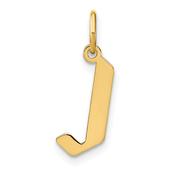 14K Yellow Gold Upper Case Letter J Initial Charm Pendant