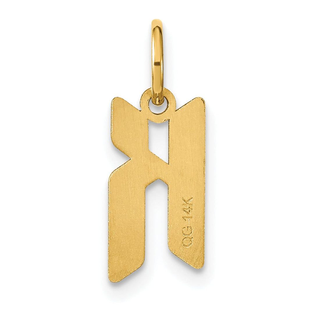 14K Yellow Gold Upper Case Letter K Initial Charm Pendant