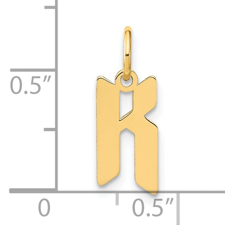 14K Yellow Gold Upper Case Letter K Initial Charm Pendant