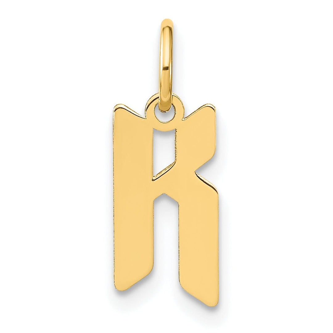 14K Yellow Gold Upper Case Letter K Initial Charm Pendant