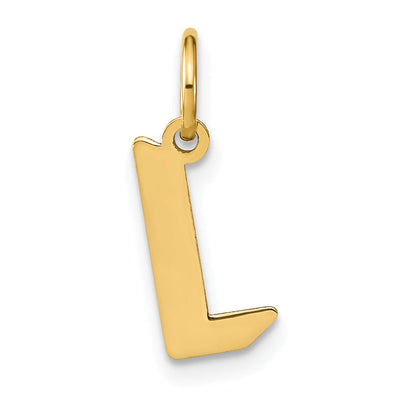 14K Yellow Gold Upper Case Letter L Initial Charm Pendant