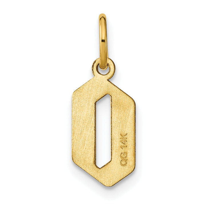 14K Yellow Gold Upper Case Letter O Initial Charm Pendant