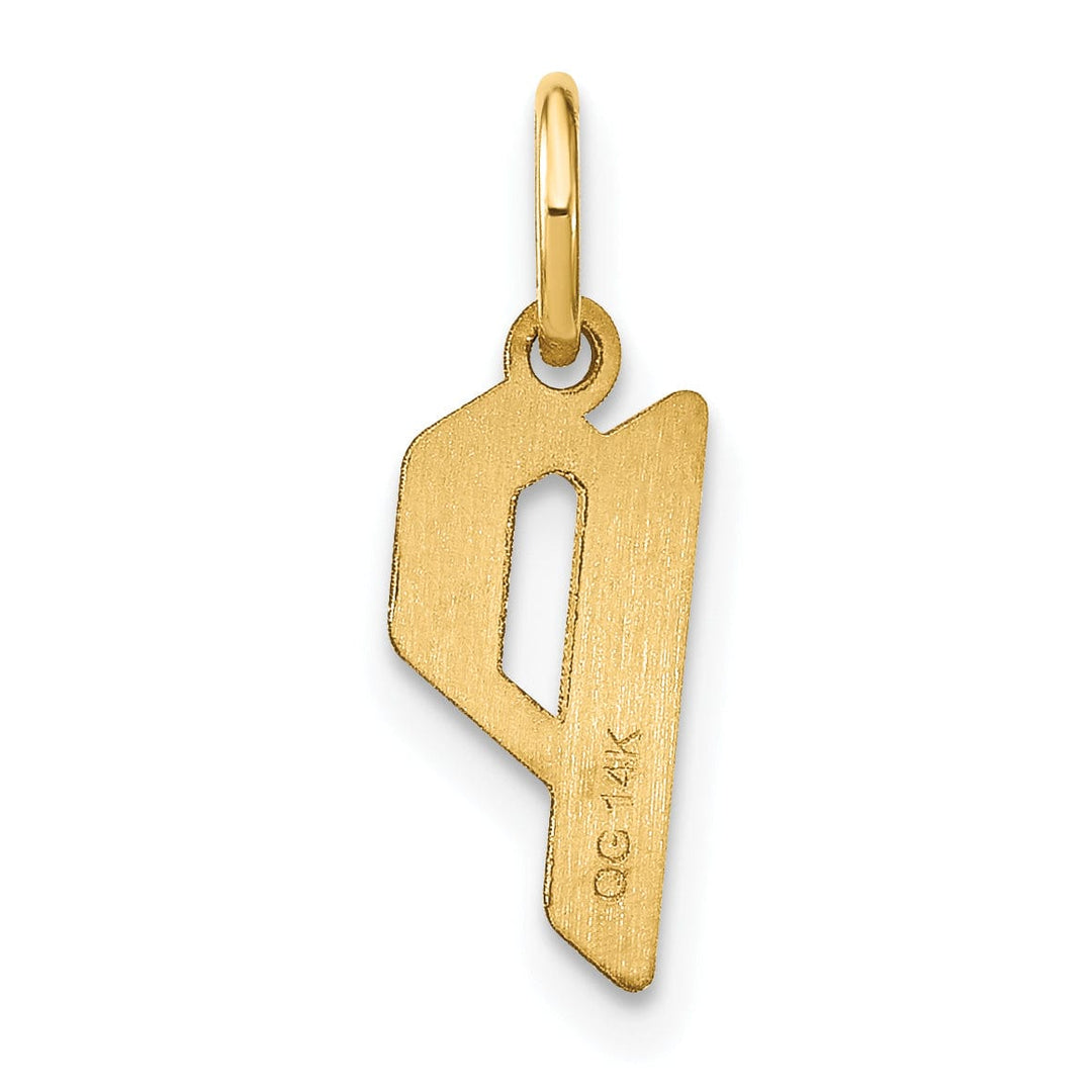 14K Yellow Gold Upper Case Letter P Initial Charm Pendant