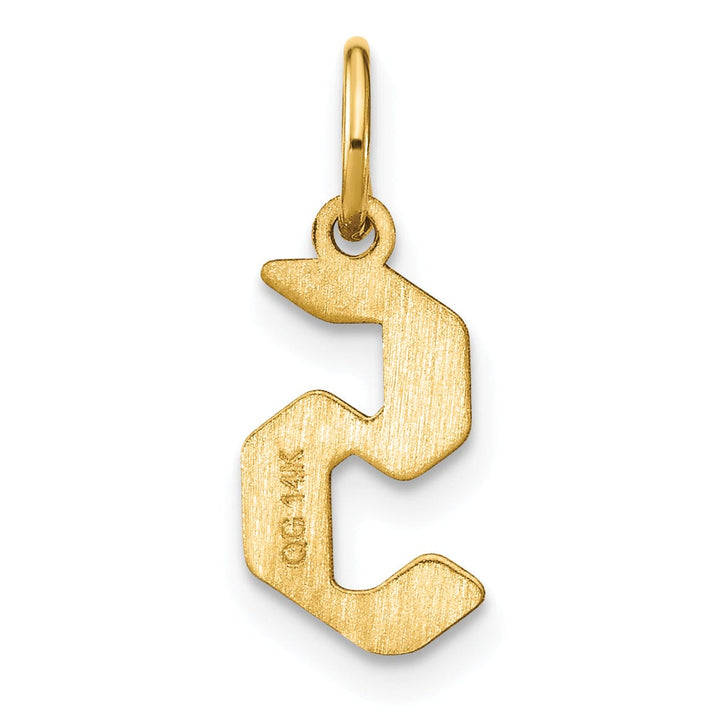 14K Yellow Gold Upper Case Letter S Initial Charm Pendant