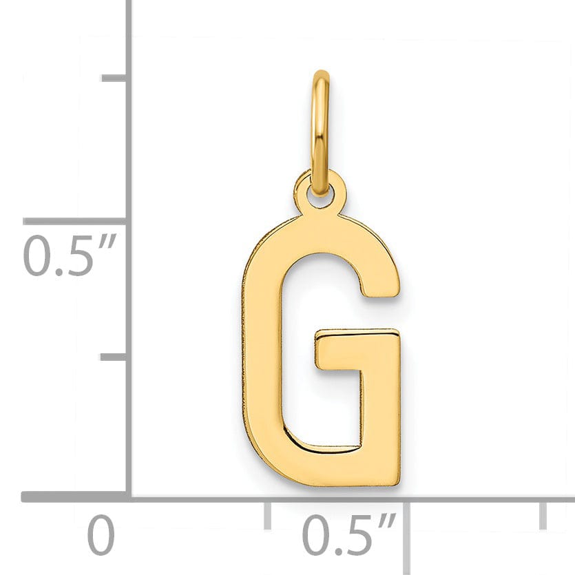 14k Yellow Gold Women's Letter G Initial Charm Pendant