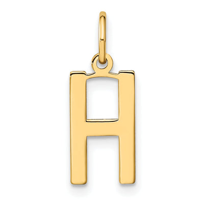 14k Yellow Gold Women's Letter H Initial Charm Pendant