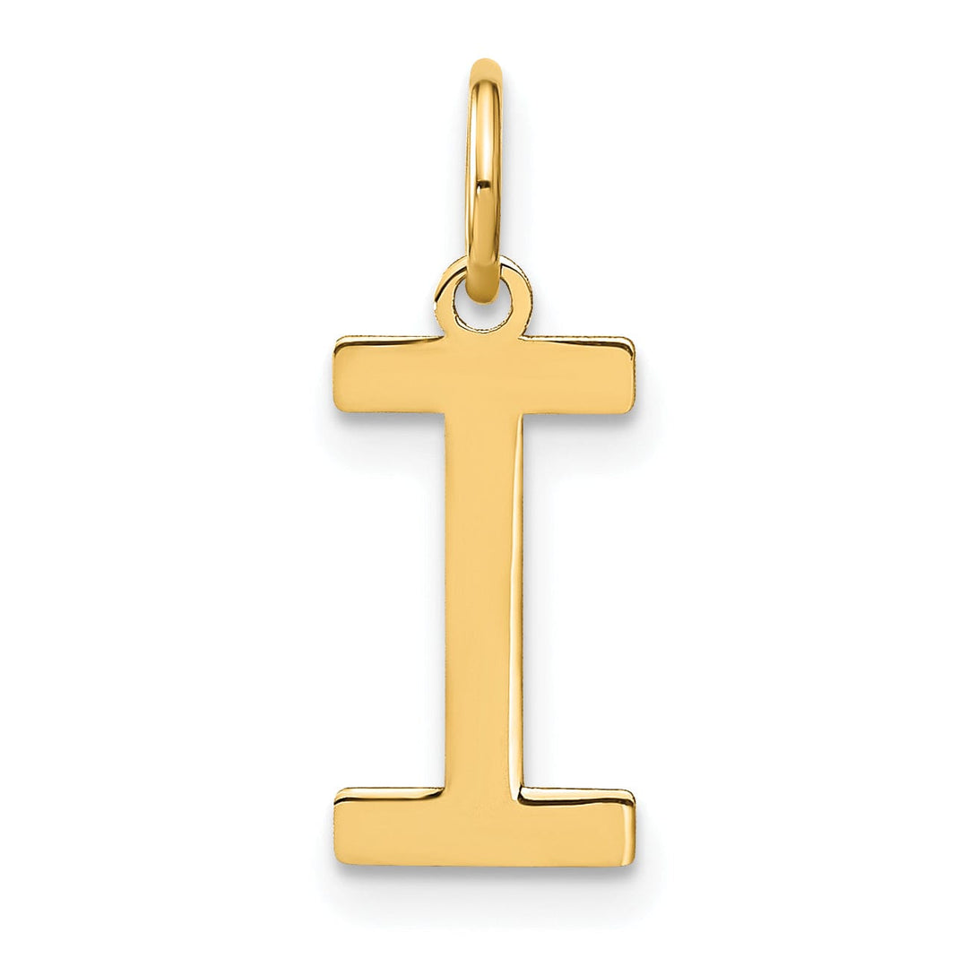 14k Yellow Gold Women's Letter I Initial Charm Pendant