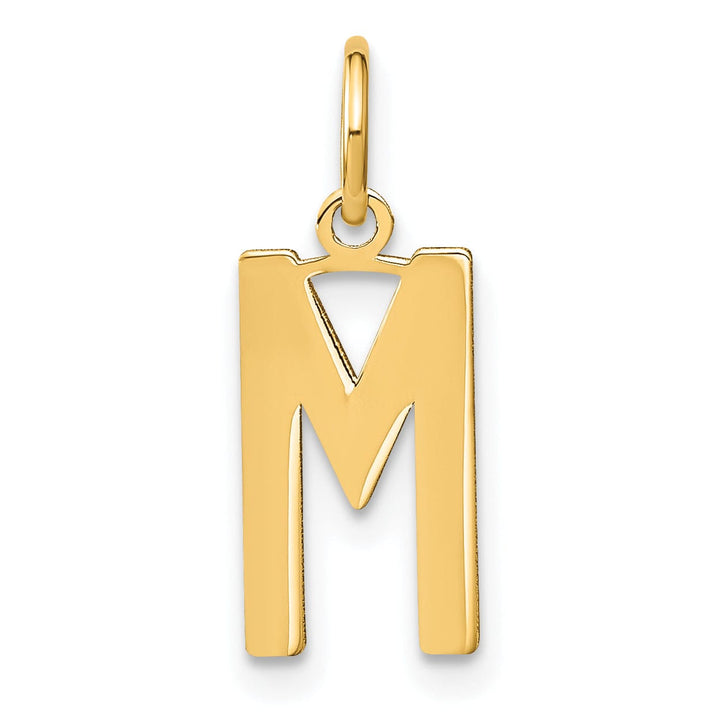 14k Yellow Gold Women's Letter M Initial Charm Pendant