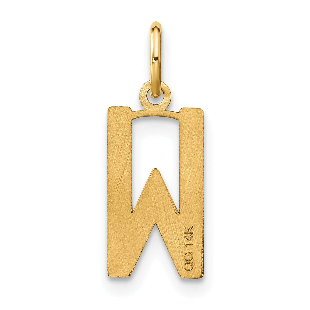 14k Yellow Gold Women's Letter W Initial Charm Pendant