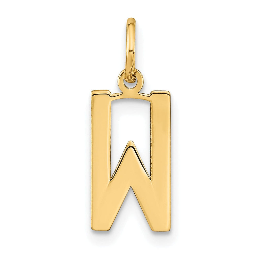 14k Yellow Gold Women's Letter W Initial Charm Pendant