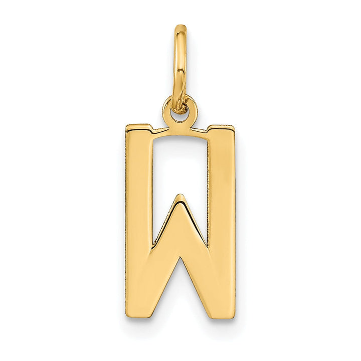 14k Yellow Gold Women's Letter W Initial Charm Pendant