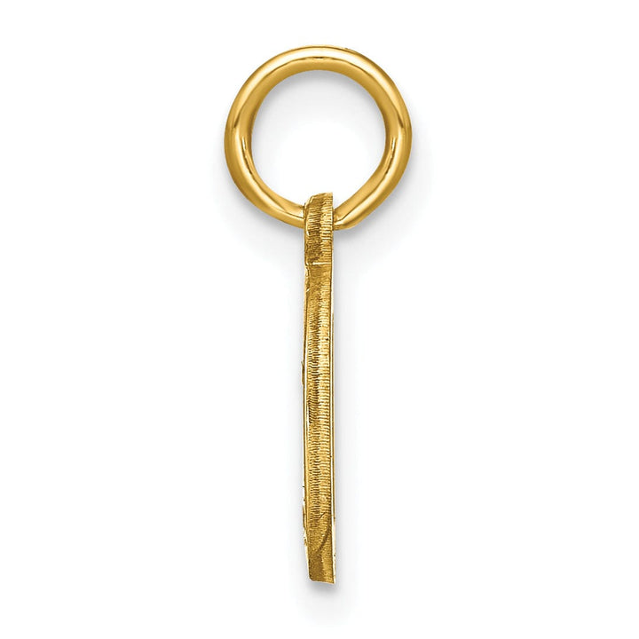 14k Yellow Gold Small Size Letter D Initial Block Pendant