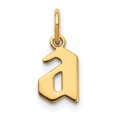 14K Yellow Gold Lower Case Letter A Initial Charm Pendant