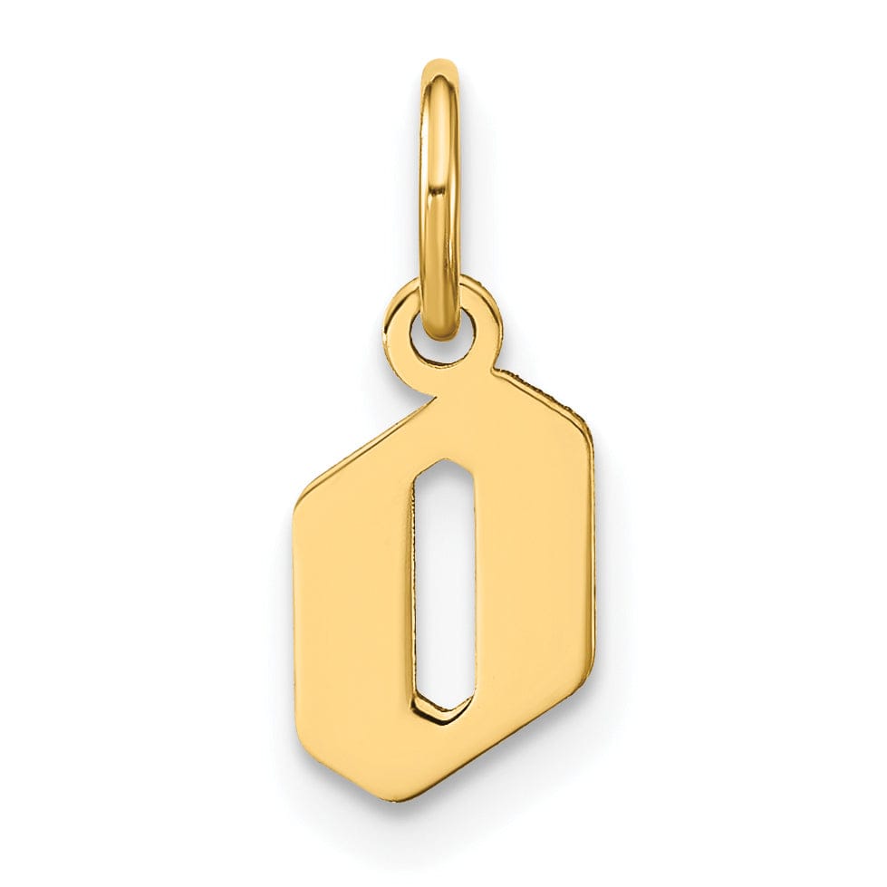 14K Yellow Gold Lower Case Letter O Initial Charm Pendant