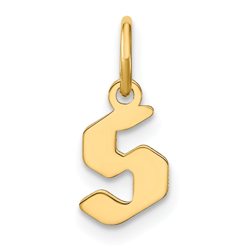 14K Yellow Gold Lower Case Letter S Initial Charm Pendant