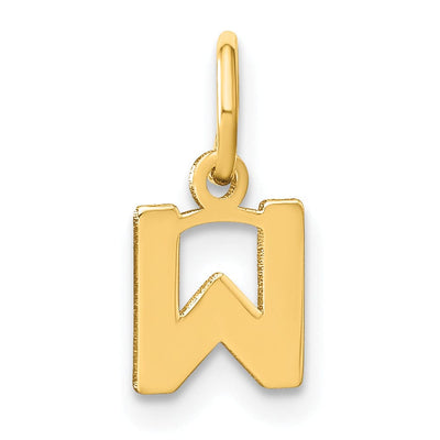 14K Yellow Gold Lower Case Letter W Initial Charm