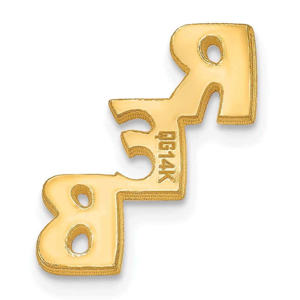 14k Gold Initial Cutout Personalized Tie Tac