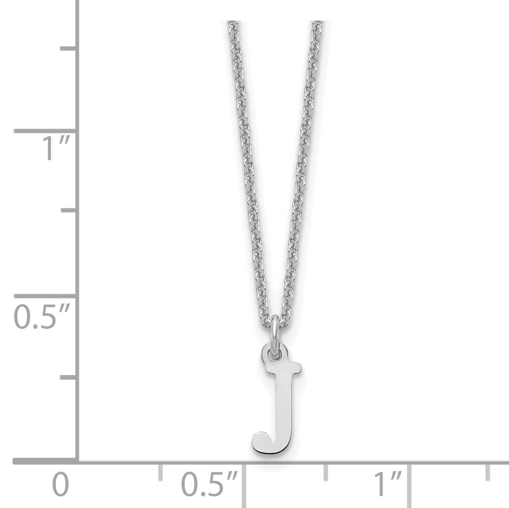 14k White Gold Tiny Cut Out Block Letter K Initial Pendant and Necklace