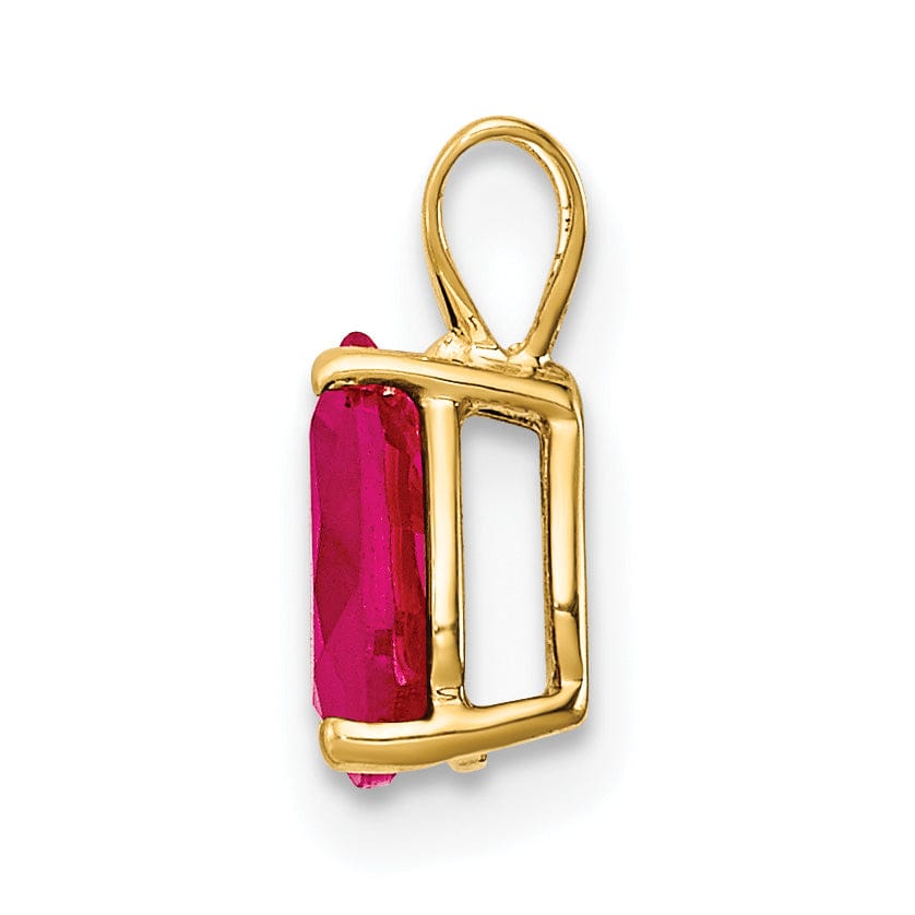 14k Yellow Gold Ruby Diamond Pendant