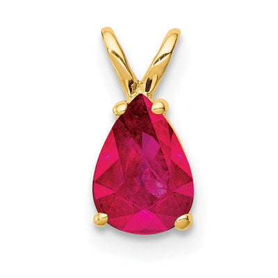 14k Yellow Gold Ruby Diamond Pendant at $ 333.51 only from Jewelryshopping.com