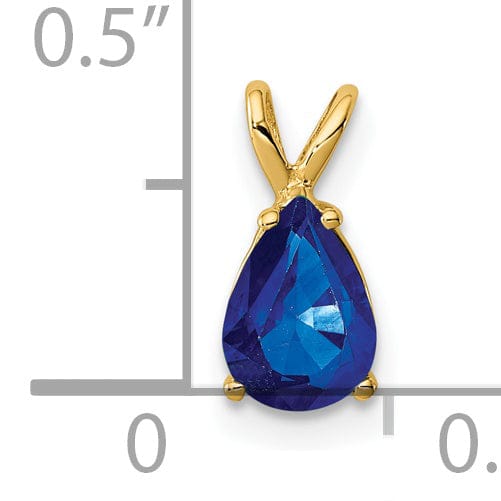 14k Yellow Gold Sapphire Pendant