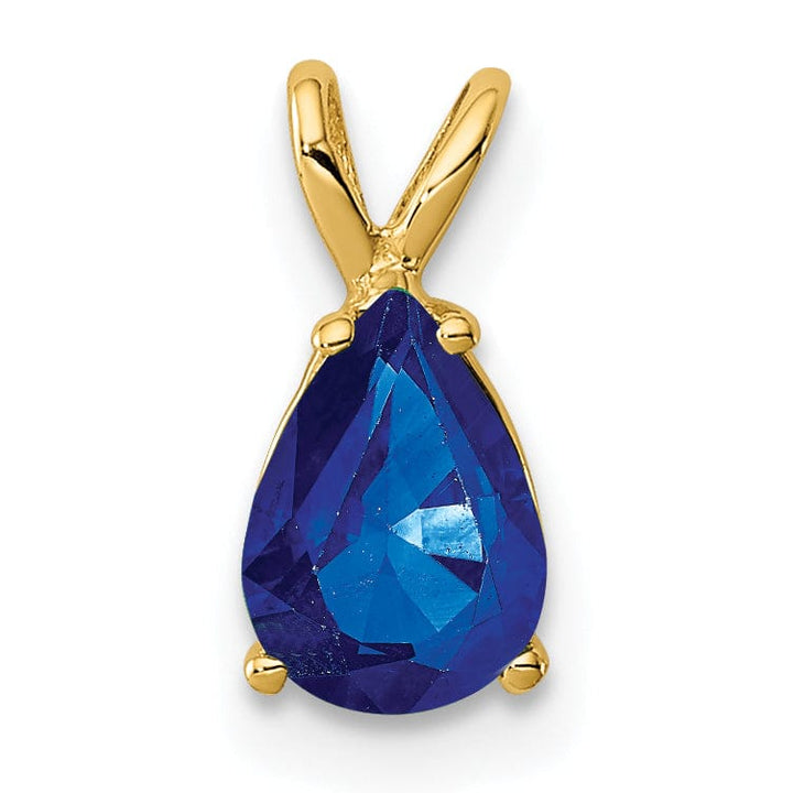 14k Yellow Gold Sapphire Pendant