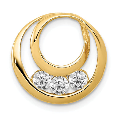 14k Yellow Gold Diamond Circles Omega Pendant