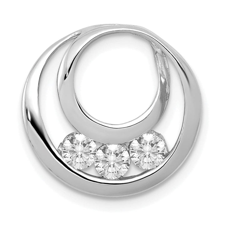 14k White Gold Diamond Circles Omega Pendant Mount