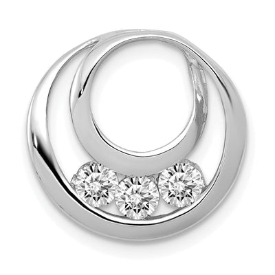 14k White Gold Round Three Stone Diamond Pendant at $ 726.46 only from Jewelryshopping.com