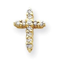 14k Yellow Gold VS2 / SI1 Diamond Cross Pendant at $ 440.44 only from Jewelryshopping.com