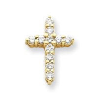 14k Yellow Gold VS2 / SI1 Diamond Cross Pendant at $ 2181.3 only from Jewelryshopping.com