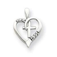 14k White Gold Diamond Cross Pendant at $ 151.78 only from Jewelryshopping.com