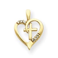 14k Yellow Gold VS2 / SI1 Diamond Cross Pendant at $ 177.58 only from Jewelryshopping.com
