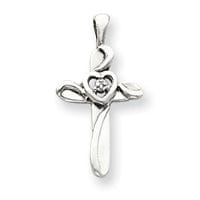 14k White Gold VS2 / SI1 Diamond Cross Pendant at $ 127.33 only from Jewelryshopping.com