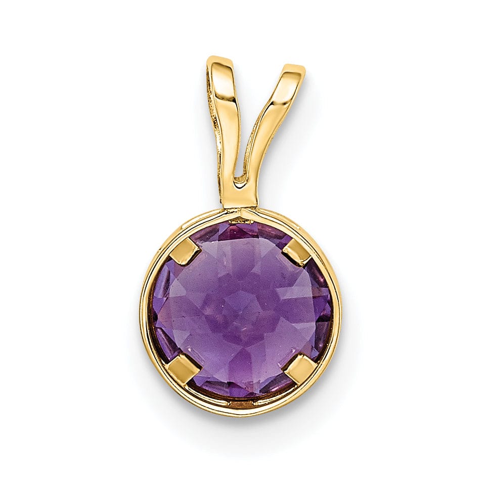 14k Yellow Gold Round Bezel Pendant