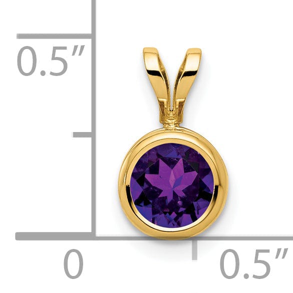 14k Yellow Gold Round Bezel Pendant